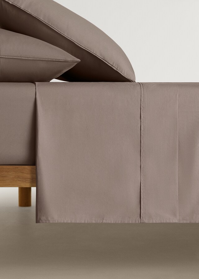 Mango Sábana Encimera Algodón Percal 300 Hilos Cama 150/160 Cm