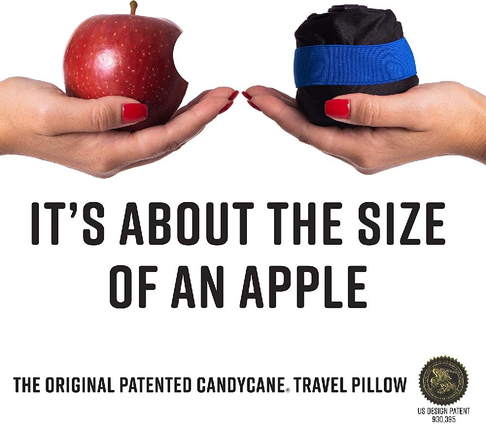 Nacnic Almohada De Viaje Inflable CANDY CANE Con Soporte Para Cuello Y Barbilla Azul