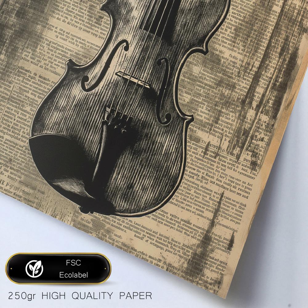 Nacnic Amor Vintage. Cámara Micro Piano Violín Teléfono - Laminas