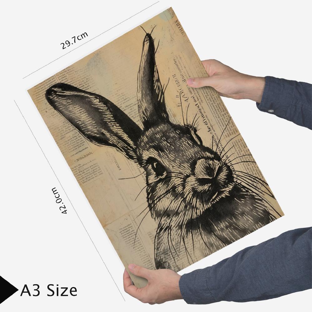 Nacnic Animales Vintage - Láminas De Pájaro Conejo Libélula Zorro Lobo Gato