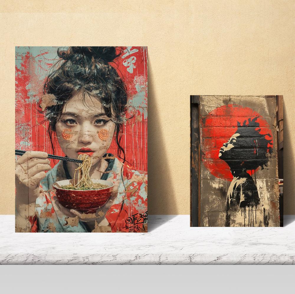 Nacnic Arte Callejero Grafiti Rojos Negros Y Amarillos Estilo Banksy