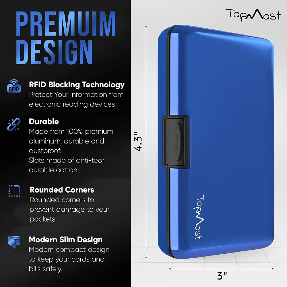 Nacnic Billetera De Aluminio Con Bloqueo RFID Y Porta Tarjetas Unisex - Azul