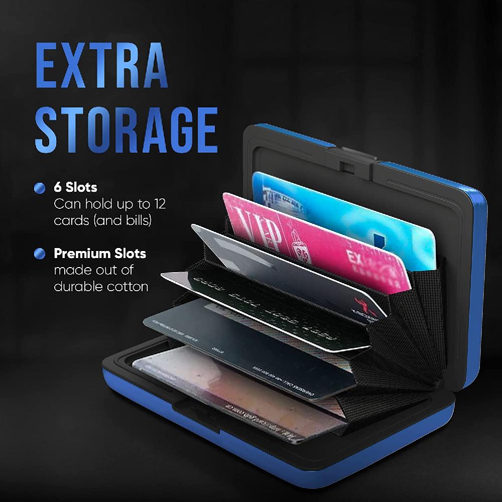 Nacnic Billetera De Aluminio Con Bloqueo RFID Y Porta Tarjetas Unisex - Azul