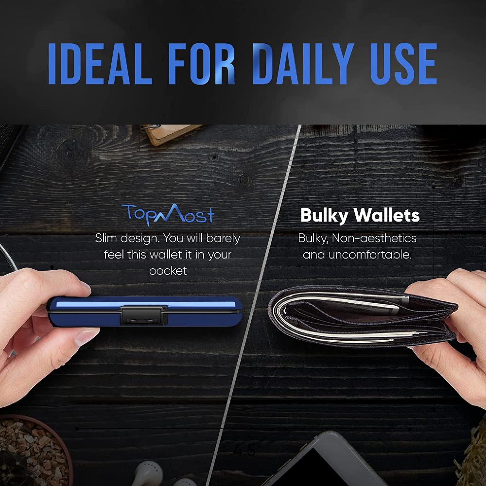 Nacnic Billetera De Aluminio Con Bloqueo RFID Y Porta Tarjetas Unisex - Azul