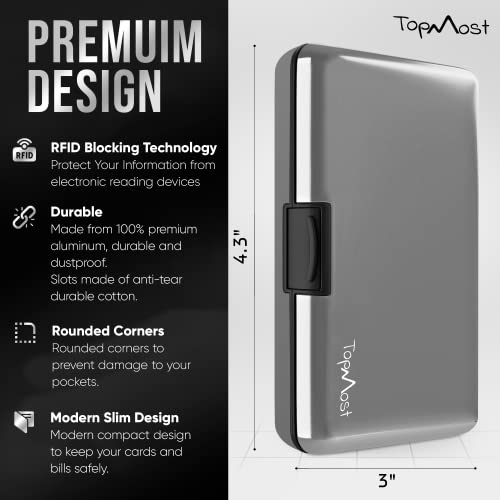 Nacnic Billetera De Aluminio Unisex Con Bloqueo RFID Y Ranuras Para Tarjetas Y Billetes - Plateado