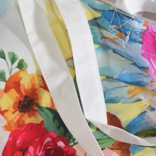 Nacnic Bolsa Tote De Tela | Diseño Calavera Con Flores | Bolso Con Asas Largas Multiusos Reutilizable Y Ecológico