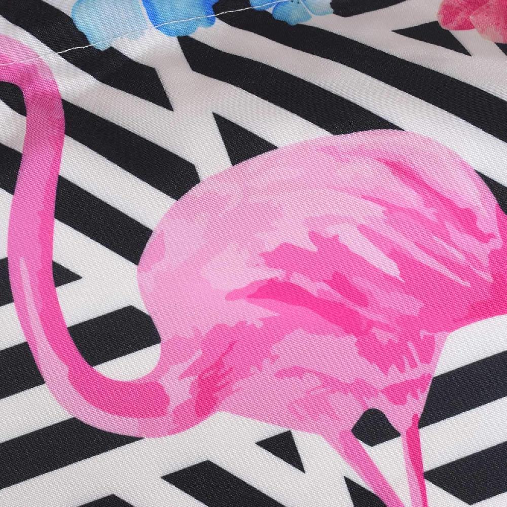 Nacnic Bolsa Tote De Tela | Diseño Geométrico Flamenco Y Flores | Bolso Con Asas Largas Multiusos Reutilizable Y Ecológico