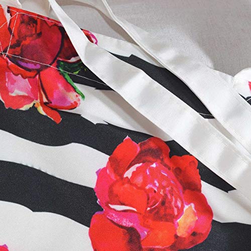 Nacnic Bolsa Tote De Tela | Diseño Rosas Rojas | Bolso Con Asas Largas Multiusos Reutilizable Y Ecológica