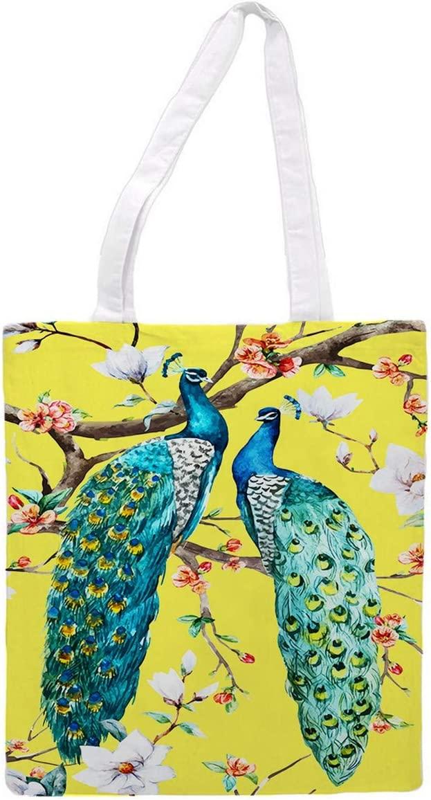 Nacnic Bolsa Tote De Tela PAVOS REALES LLENOS DE COLOR. Bandolera Multiusos. Bolso De Mano. Bolsa Tote Reutilizable