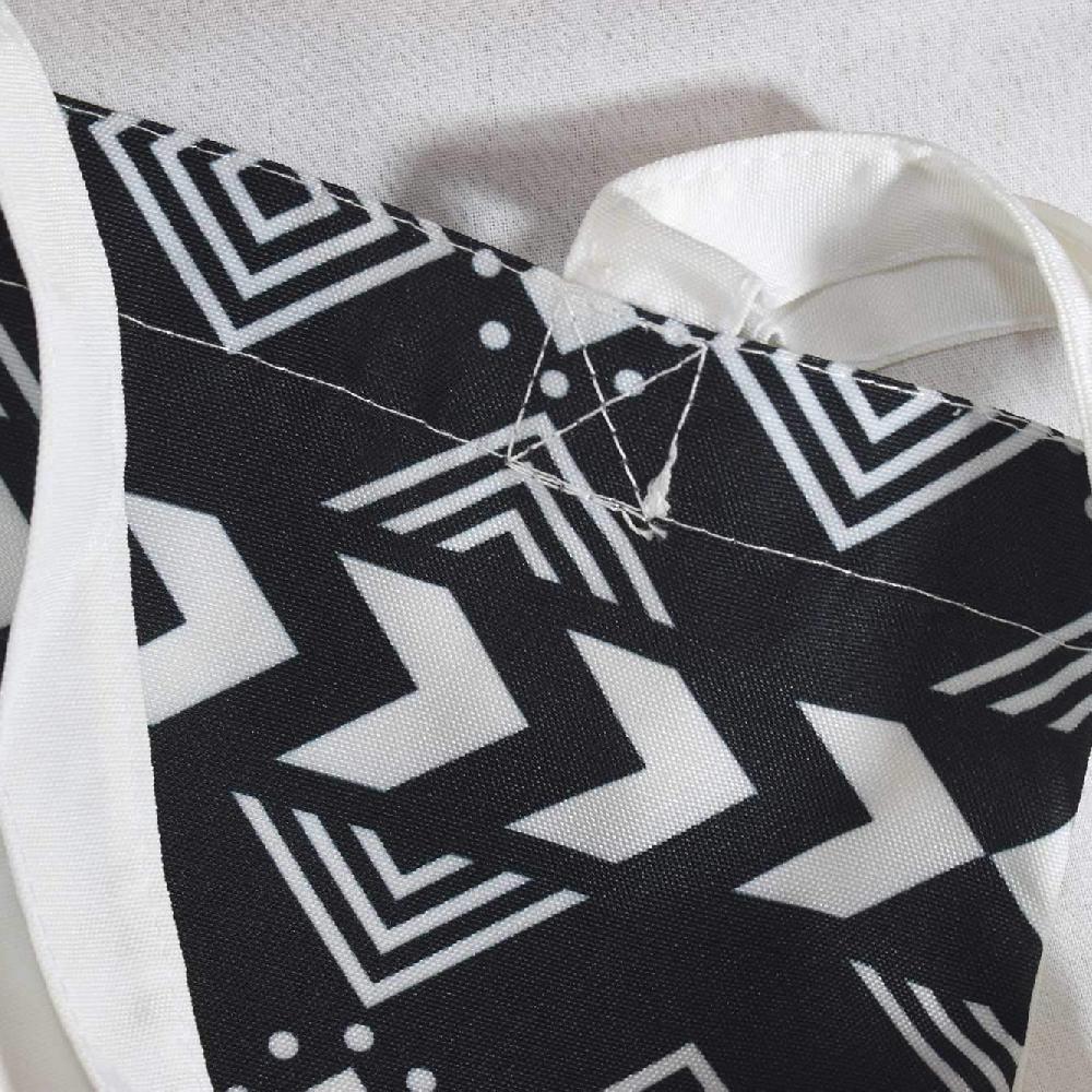 Nacnic Bolsa Tote De Tela ROMBOS CONCENTRICOS BLANCO Y NEGRO. Bandolera Multiusos. Bolso De Mano. Bolsa Tote Reutilizable