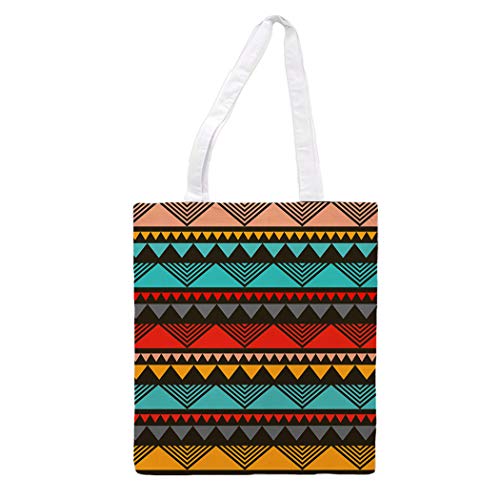 Nacnic Bolsa Tote De Tela TRIANGULOS NATIVO AMERICANOS. Bandolera Multiusos. Bolso De Mano. Bolsa Tote Reutilizable