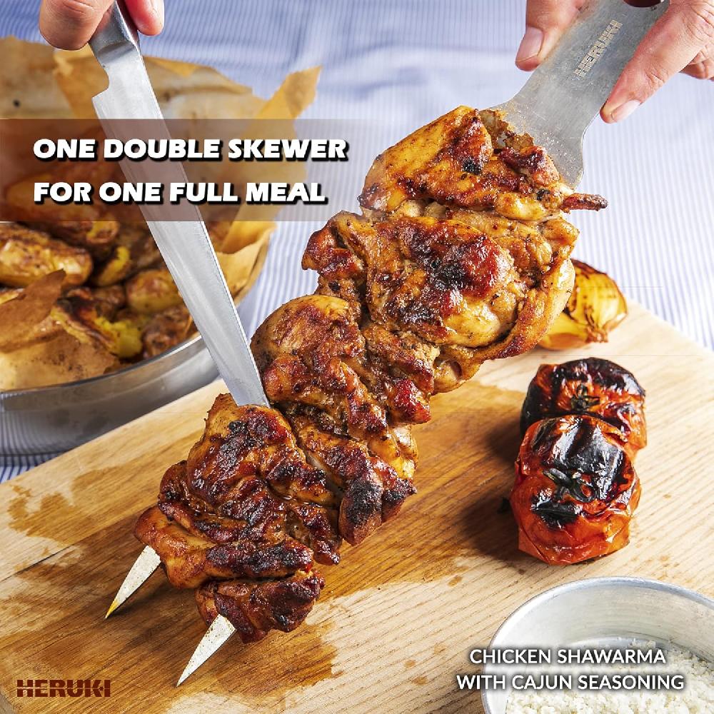 Nacnic Brochetas De Metal Dobles Para Barbacoa Y Horno HERUKID