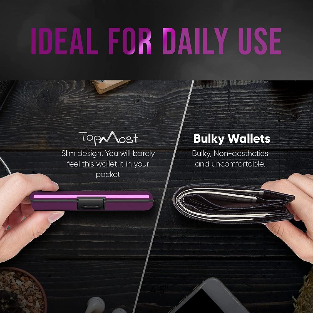 Nacnic Cartera De Aluminio Con Bloqueo RFID Para Tarjetas De Crédito Y Billetes Púrpura Tarjetero