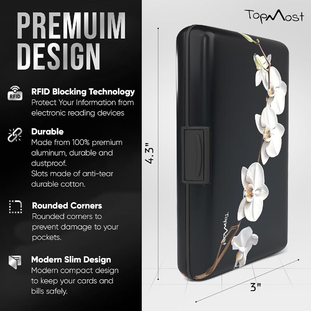Nacnic Cartera De Aluminio Con Bloqueo RFID Para Tarjetas De Crédito Para Hombres Y Mujeres Ranuras Para 12 Tarjetas Y Billetes Orquídea S Tarjetero Y Billetes