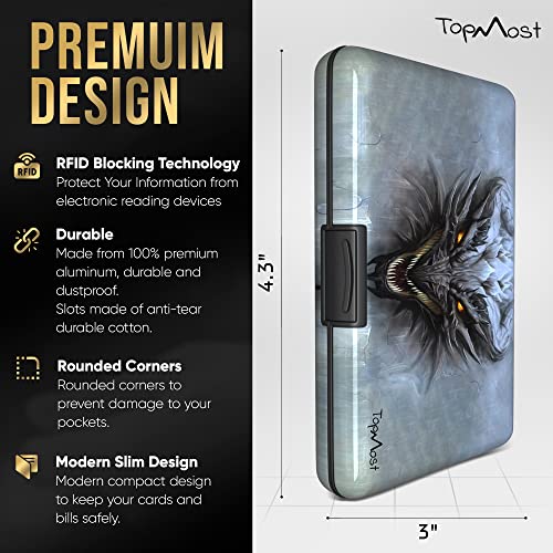 Nacnic Cartera De Aluminio Con Bloqueo RFID Y Diseño De Dragón