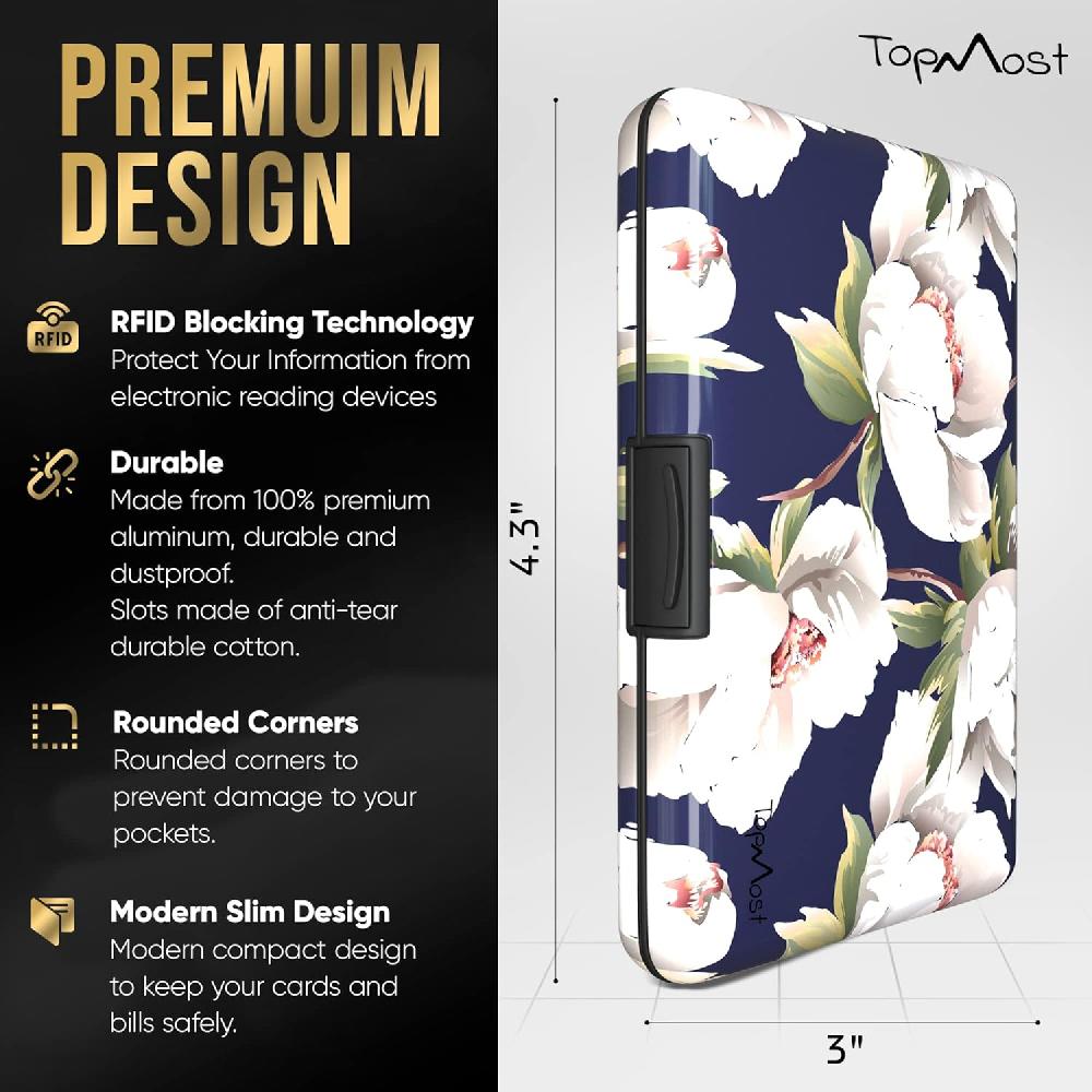 Nacnic Cartera De Aluminio Con Bloqueo RFID Y Flores De Peonía Para Hombres Y Mujeres - Tarjetero Y Billetes