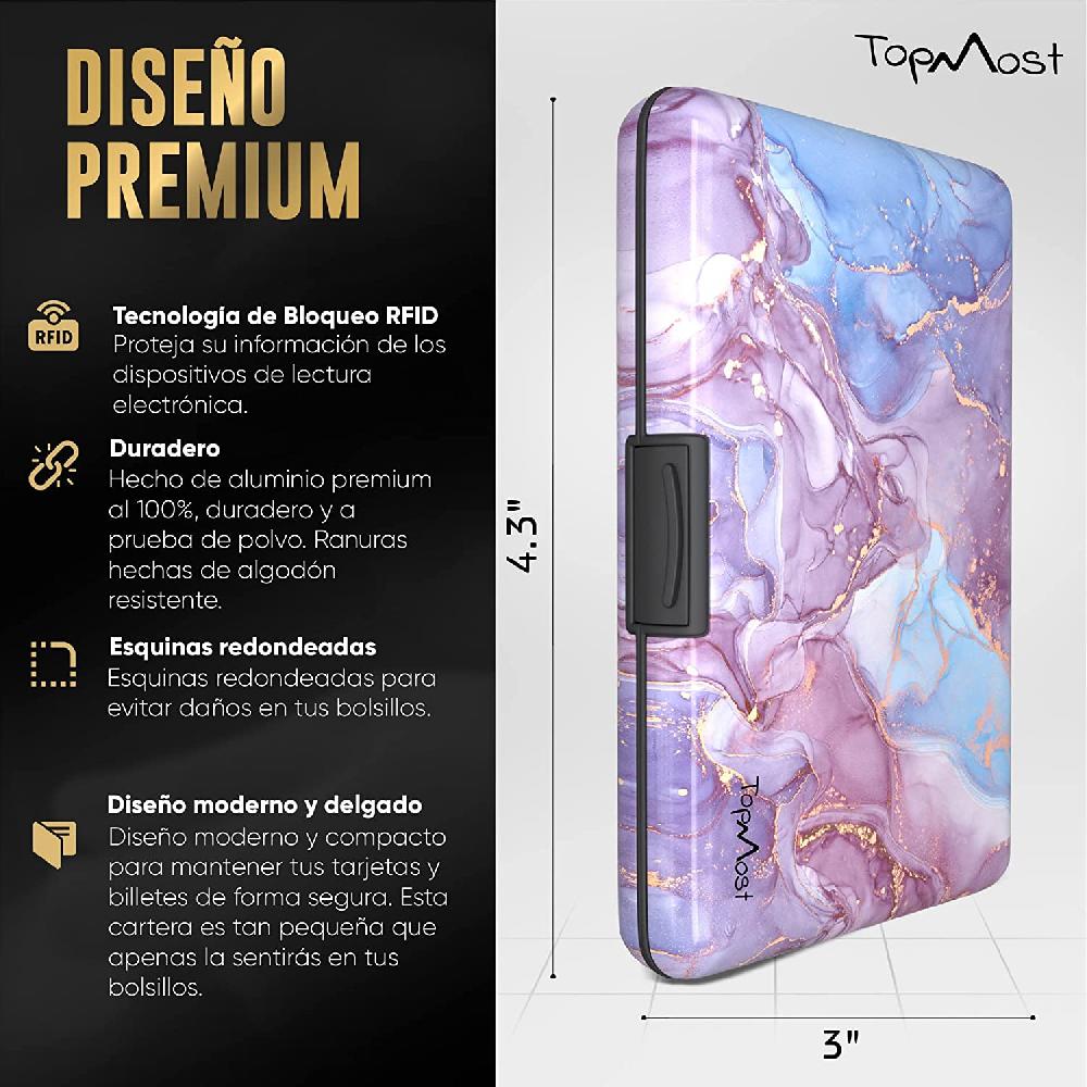 Nacnic Cartera De Aluminio Con Bloqueo RFID Y Textura De Mármol Para Tarjetas Y Billetes