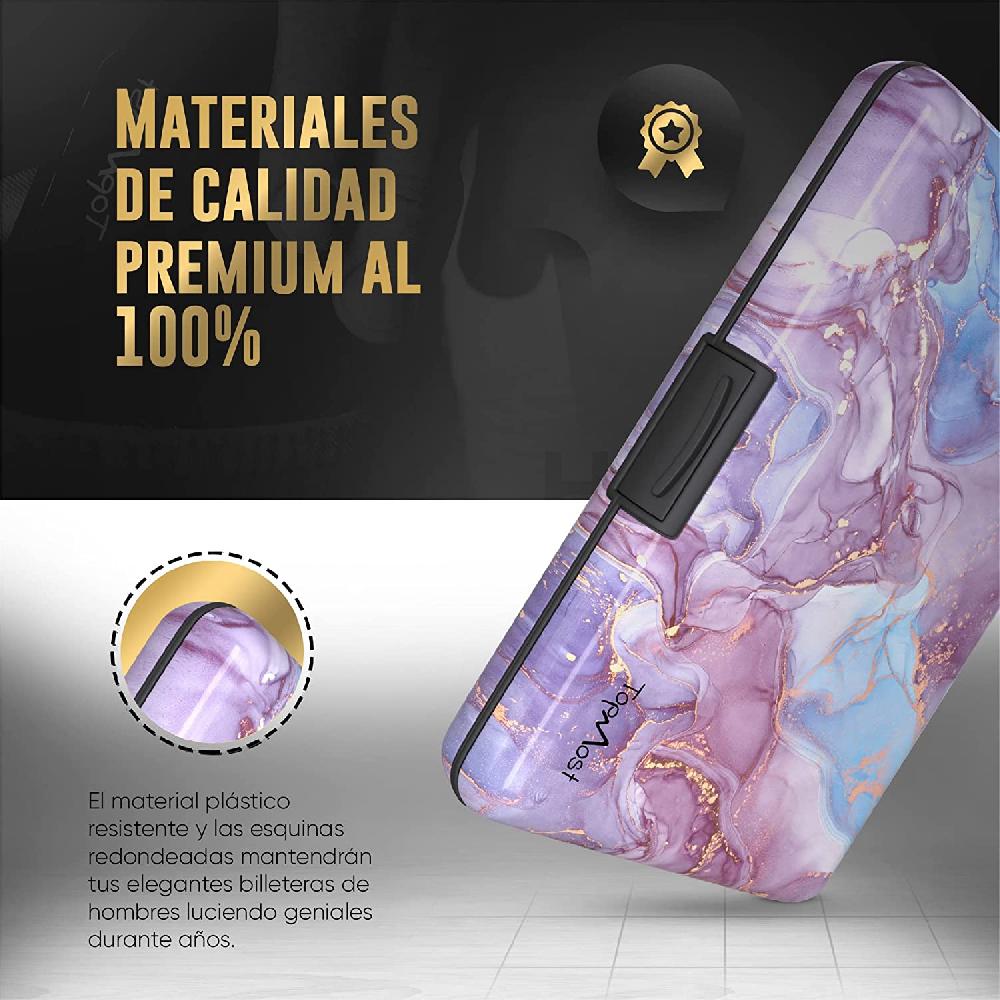 Nacnic Cartera De Aluminio Con Bloqueo RFID Y Textura De Mármol Para Tarjetas Y Billetes