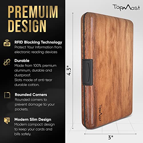 Nacnic Cartera De Aluminio Con Bloqueo RFID Y Textura De Madera Para Hombres Y Mujeres