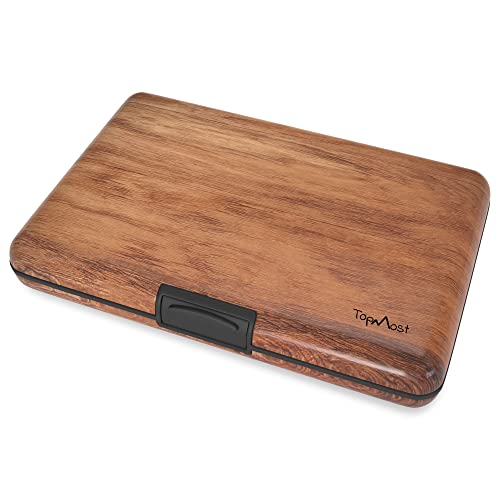 nacnic Cartera de Aluminio con Bloqueo RFID y Textura de Madera para Hombres y Mujeres