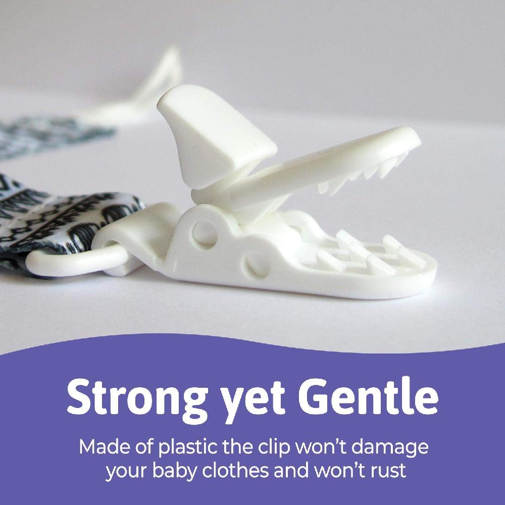 Nacnic Clips Para Chupete – 4 Unidades Diseño único Moderno De Género Neutro En Blanco Y Negro. Clip Para Chupetes Y Chupetes. Hecho De Poliéster De Calidad Y No Tóxico Para Baby Shower