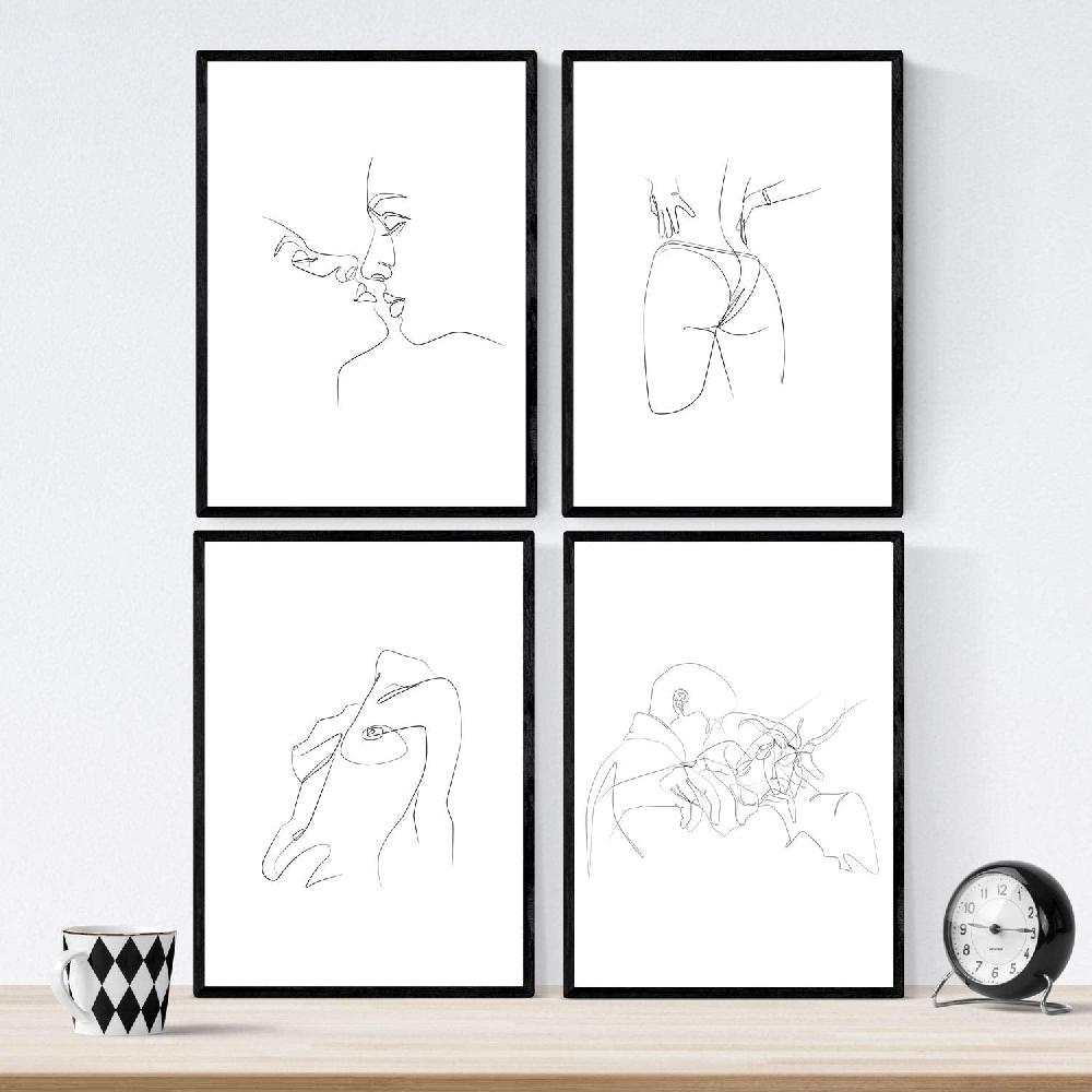 Nacnic Colección De 10 Láminas De Ilustraciones De Un Solo Trazo