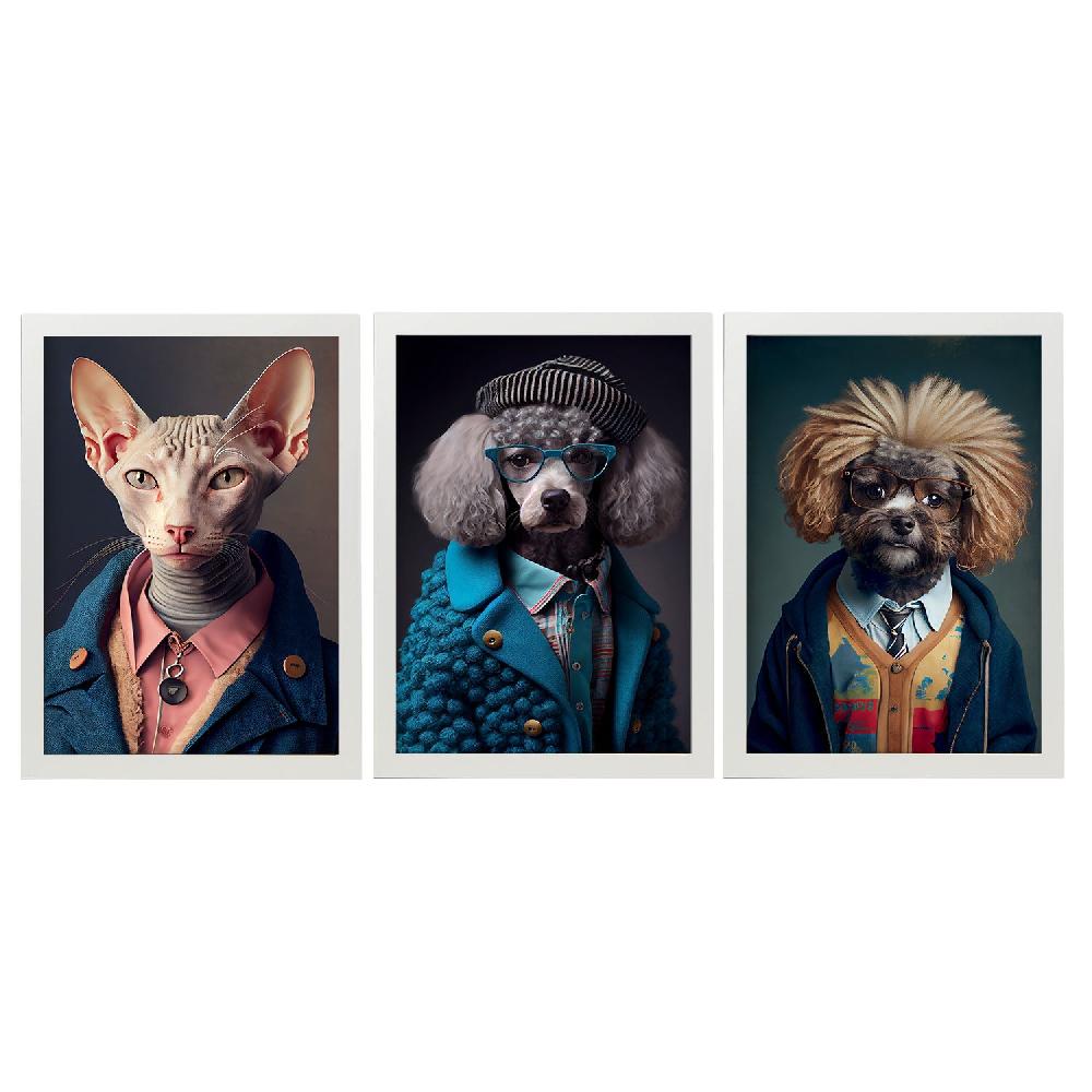 Nacnic Colección De Láminas De Animales En Ropa Humana Divertida Y Realista 27