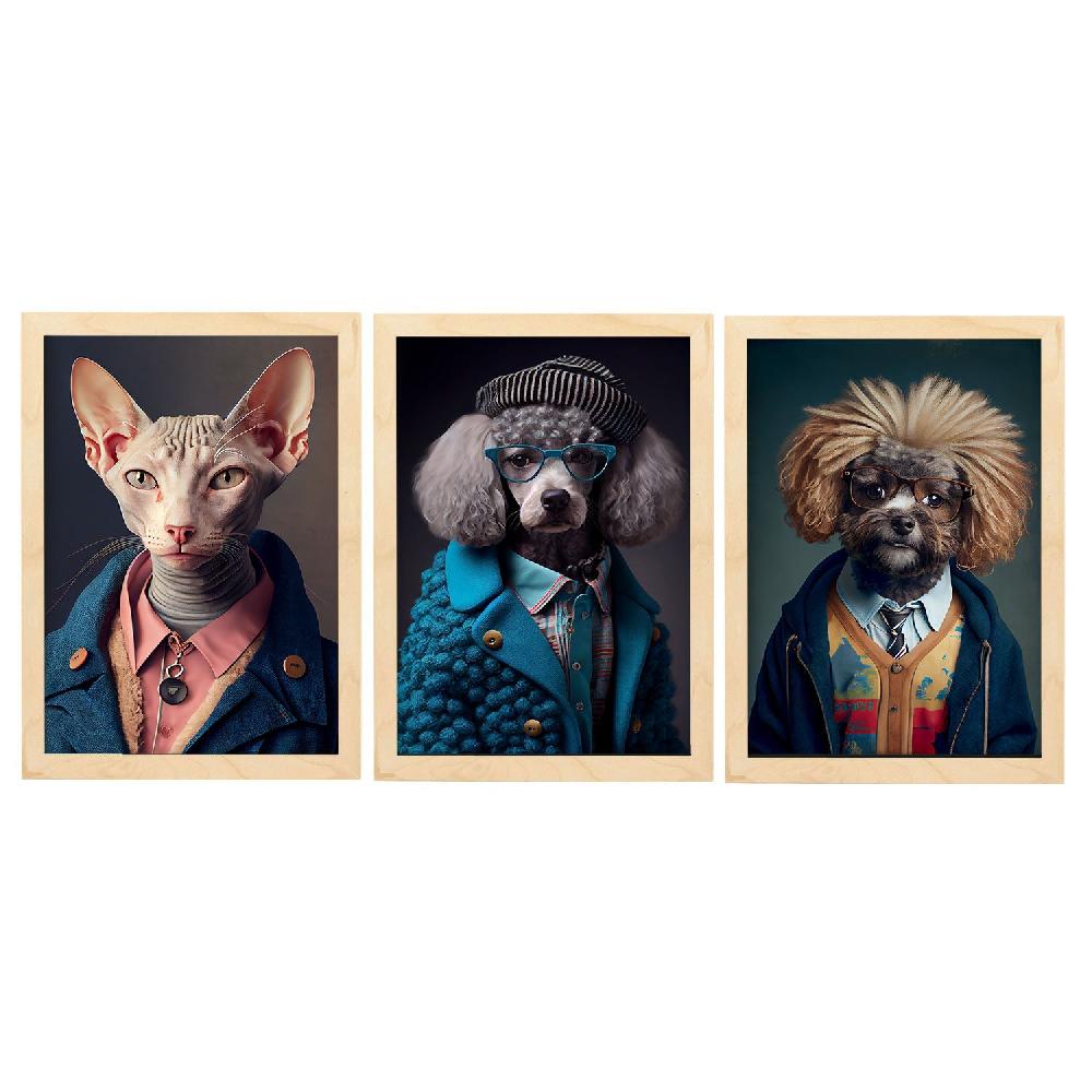 Nacnic Colección De Láminas De Animales En Ropa Humana Divertida Y Realista 27