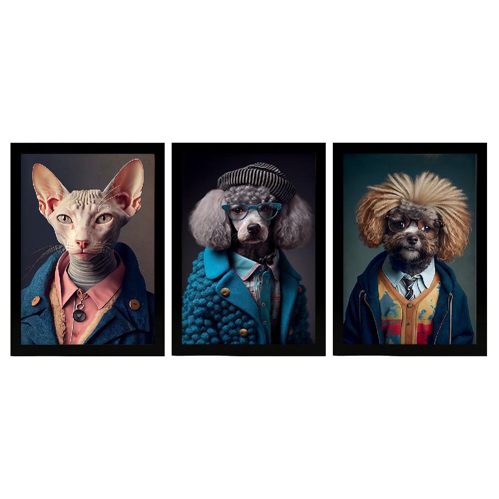 nacnic Colección de Láminas de Animales en Ropa Humana Divertida y Realista 27