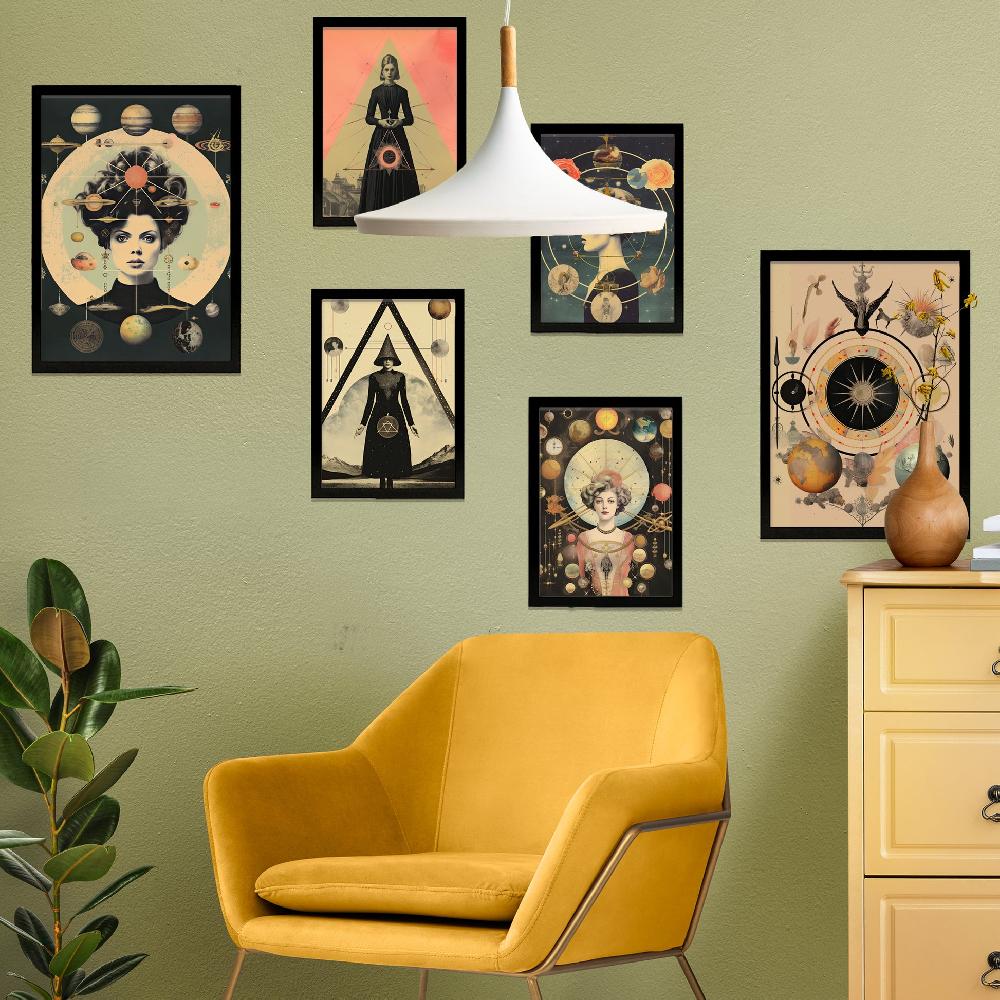 nacnic Collage surrealista estilo esoterico mistico beige y negro