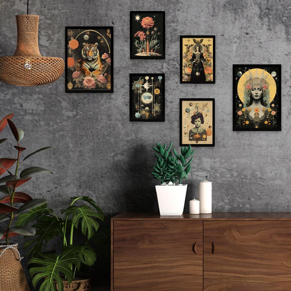 nacnic Collage surrealista estilo esoterico mistico negro beige