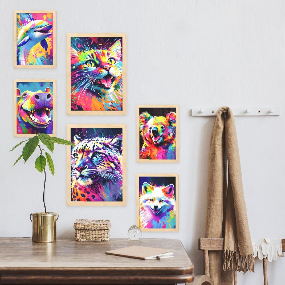 Nacnic Conjunto Abstracto De Animales Nacnic_3 Láminas Para Dormitorio