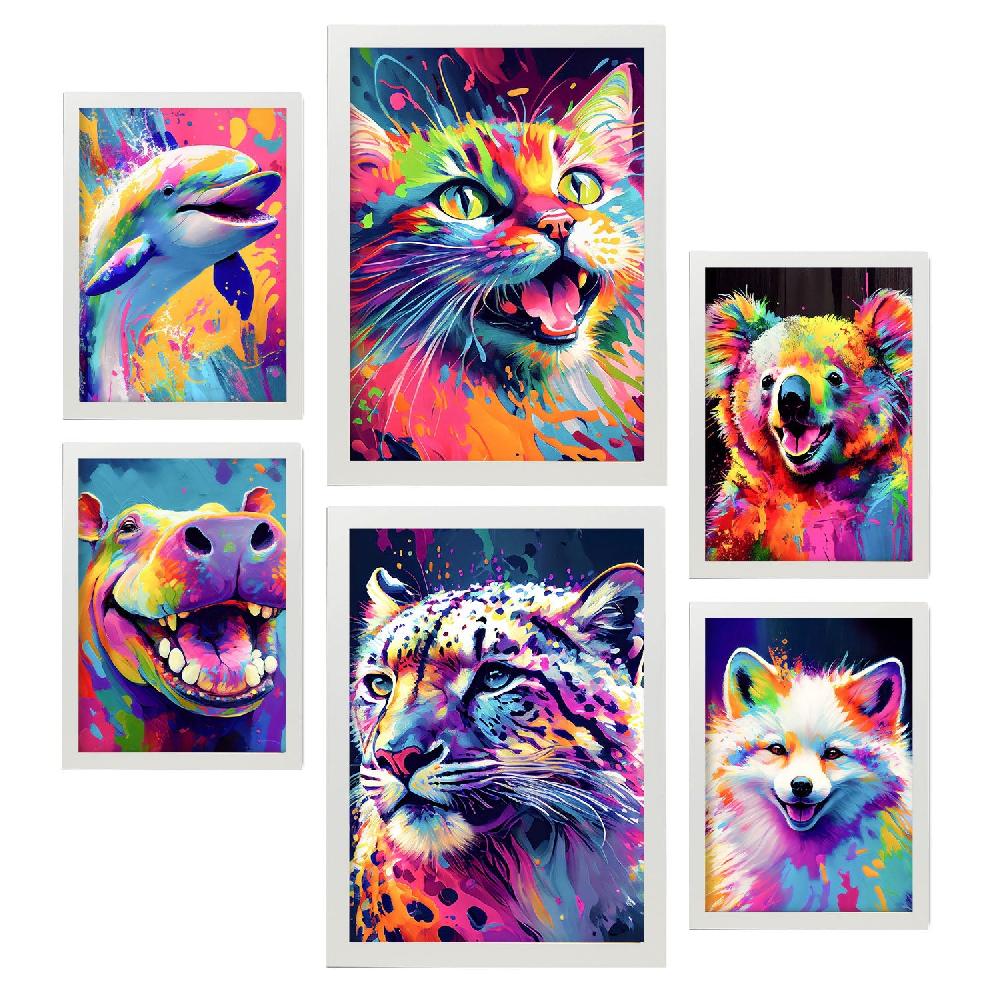 Nacnic Conjunto Abstracto De Animales Nacnic_3 Láminas Para Dormitorio