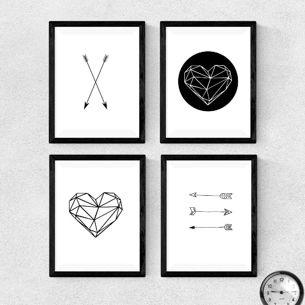 Nacnic Conjunto De 4 Laminas Geométricas Estilo Nórdico