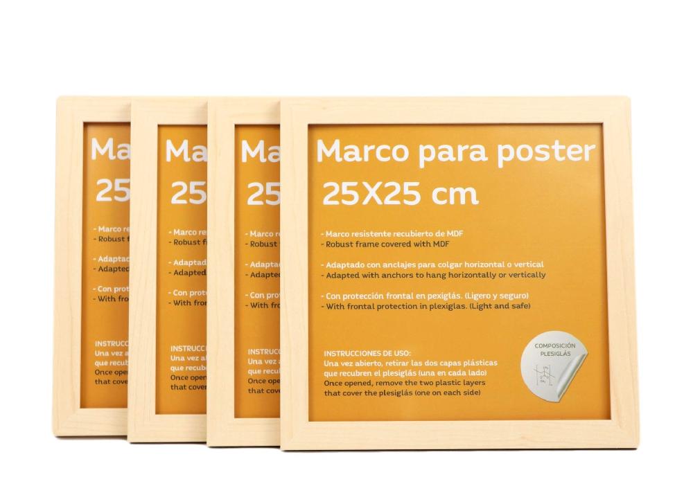 nacnic Conjunto de 4 Marcos de Nogal y Plexiglas para Fotos