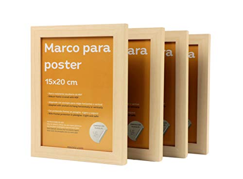Nacnic Conjunto De 4 Marcos Nogal Para Fotos MDF Con Plexiglas Para Colgar O Apoyar