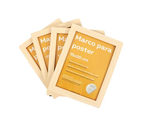 Nacnic Conjunto De 4 Marcos Nogal Para Fotos MDF Con Plexiglas Para Colgar O Apoyar