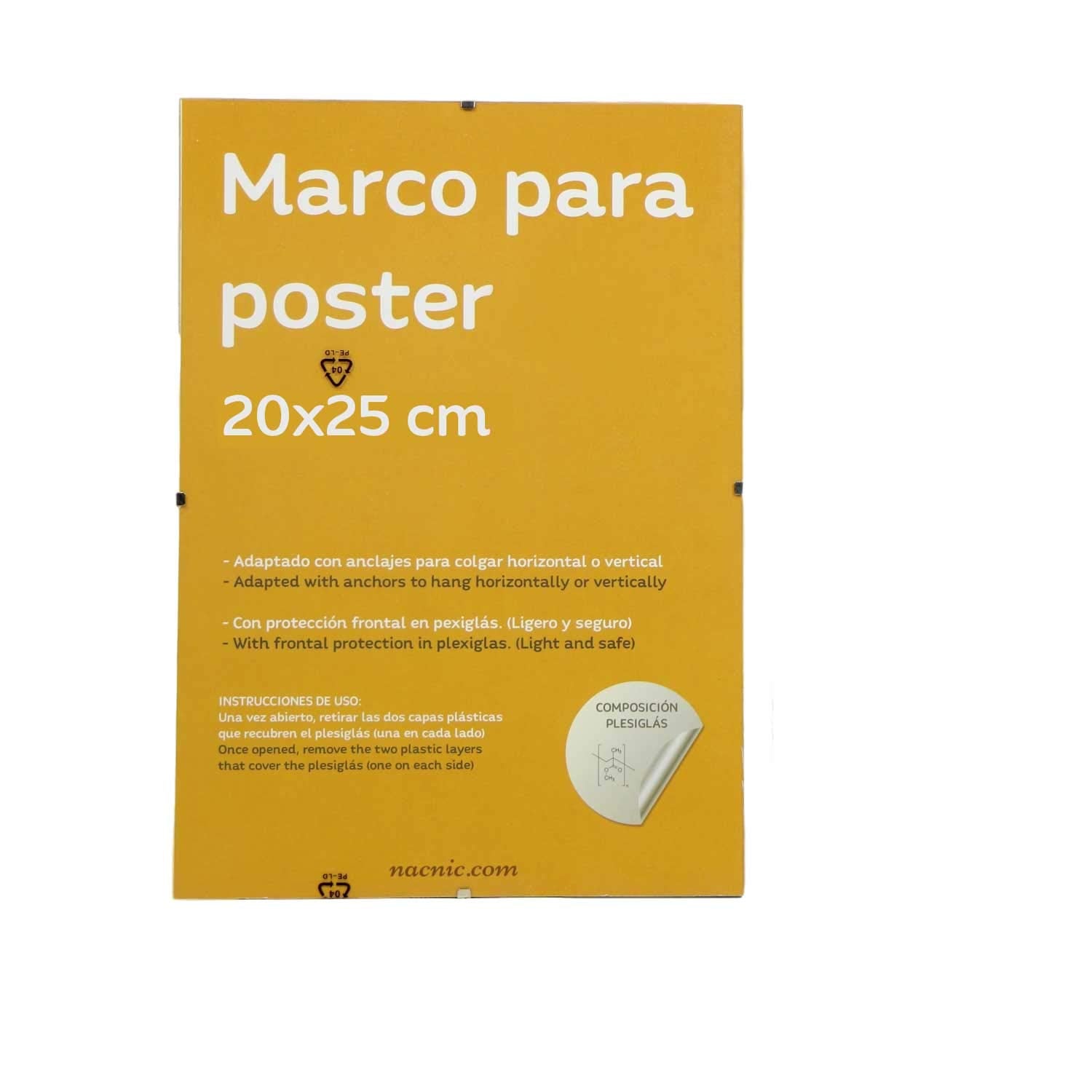 nacnic Conjunto de 4 Marcos Transparentes con Anclajes para Láminas