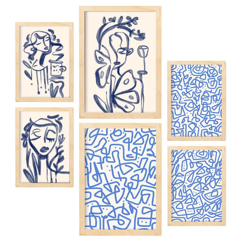 Nacnic Conjunto De 6 Láminas De Arte Abstracto Femenino Nacnic