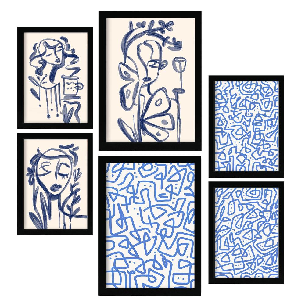 Nacnic Conjunto De 6 Láminas De Arte Abstracto Femenino Nacnic