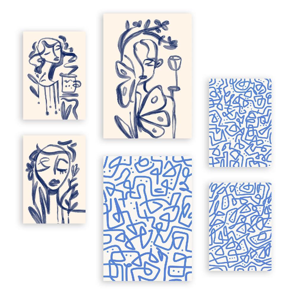 nacnic Conjunto de 6 Láminas de Arte Abstracto Femenino Nacnic