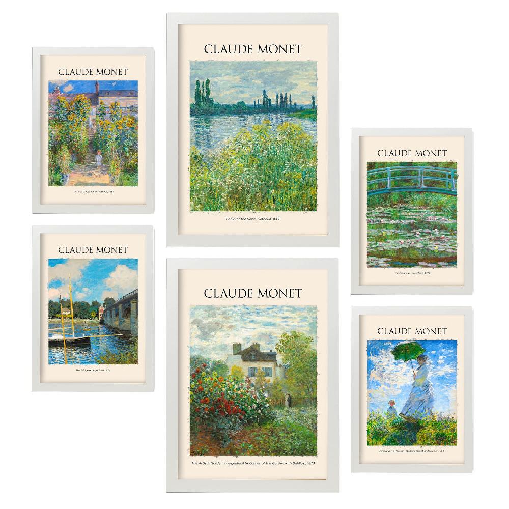 Nacnic Conjunto De 6 Láminas De Monet 2 De Galería Del Pintor