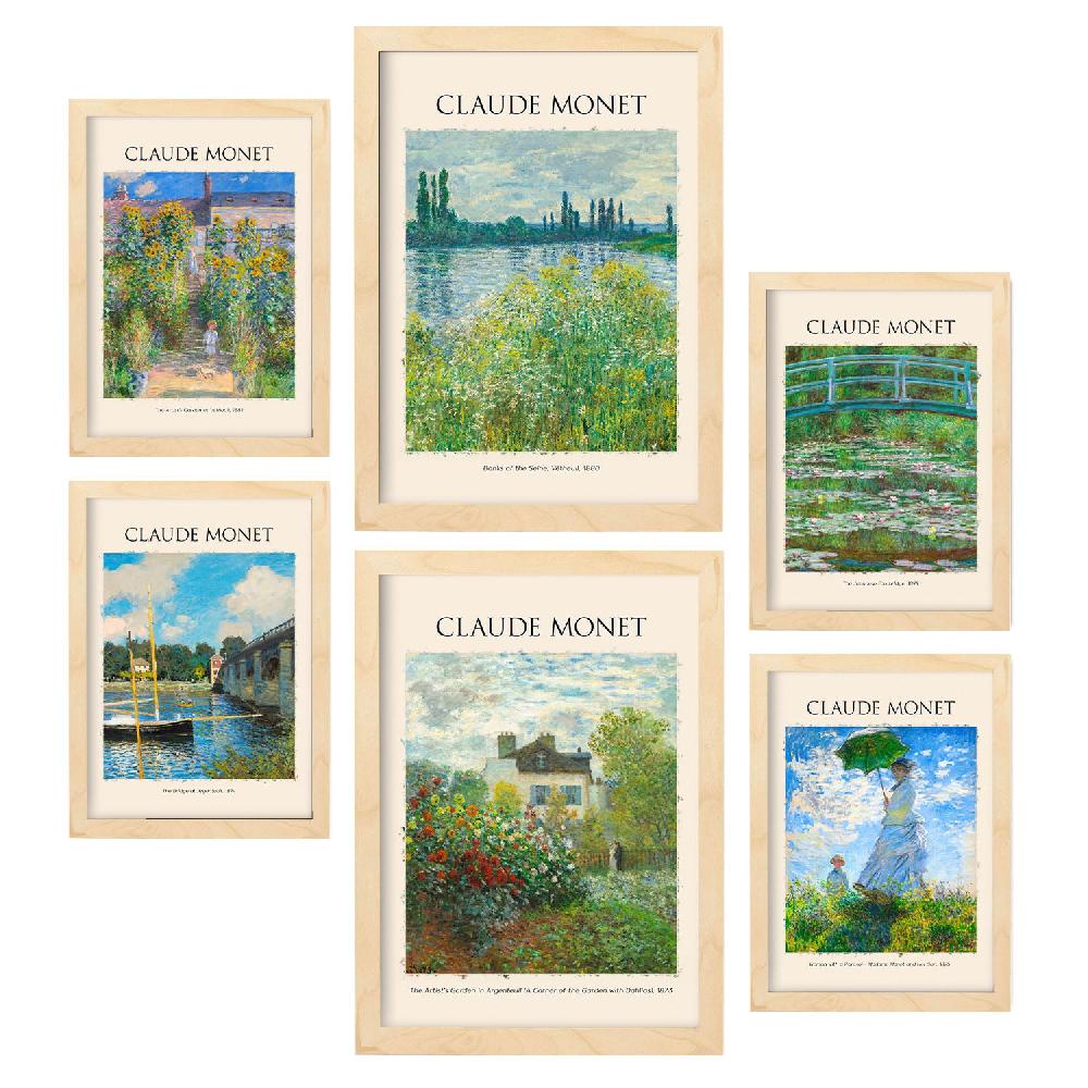 Nacnic Conjunto De 6 Láminas De Monet 2 De Galería Del Pintor