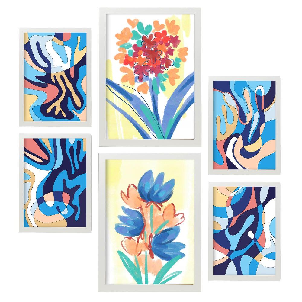 Nacnic Conjunto De 6 Láminas De Nacnic De Flora Abstracta