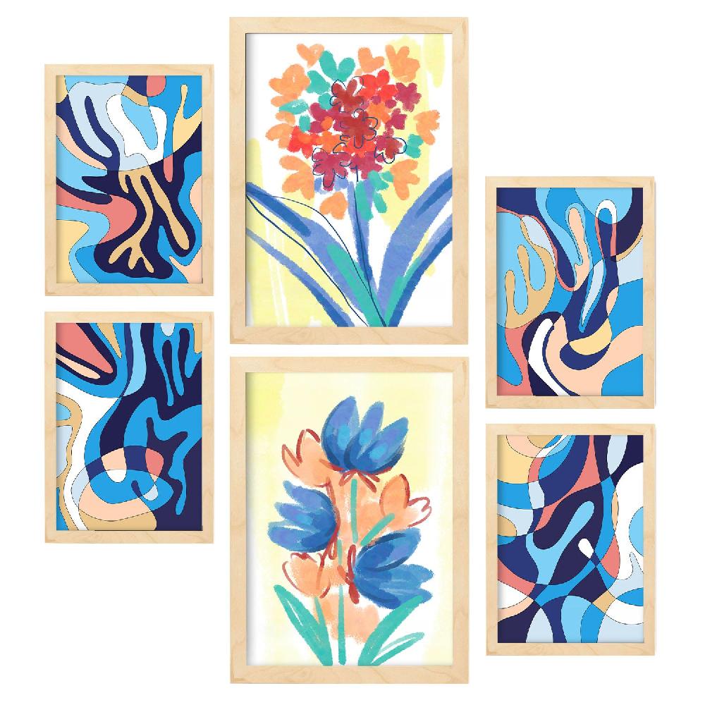 Nacnic Conjunto De 6 Láminas De Nacnic De Flora Abstracta