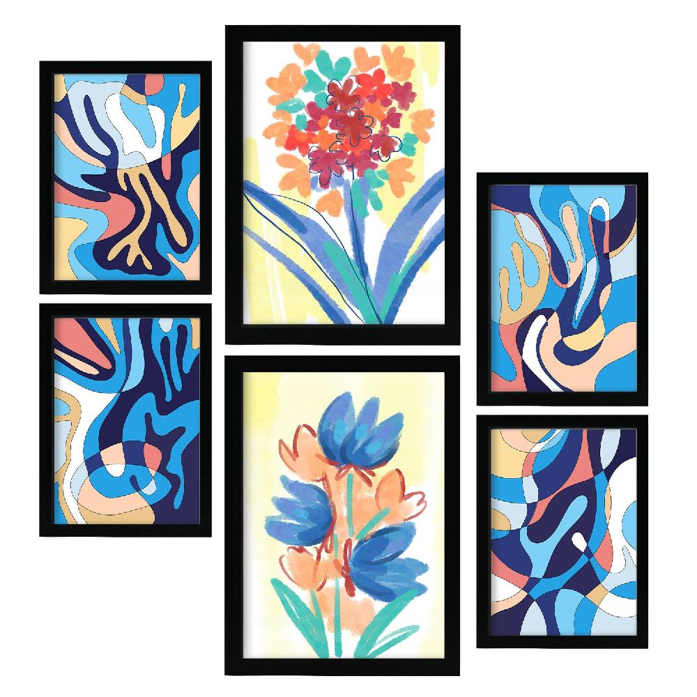 Nacnic Conjunto De 6 Láminas De Nacnic De Flora Abstracta