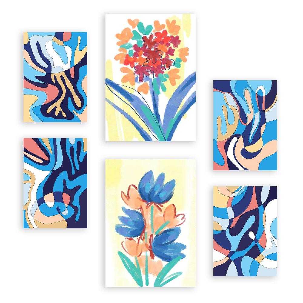 nacnic Conjunto de 6 Láminas de Nacnic de Flora Abstracta