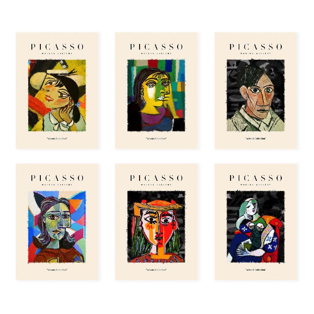 nacnic Conjunto de 6 Láminas Decorativas Picasso Modelo Oscuro Nacnic