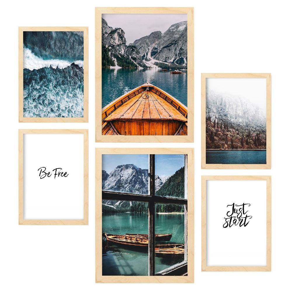 Nacnic Conjunto De 6 Láminas Minimalistas De Paisajes De Montaña Invierno