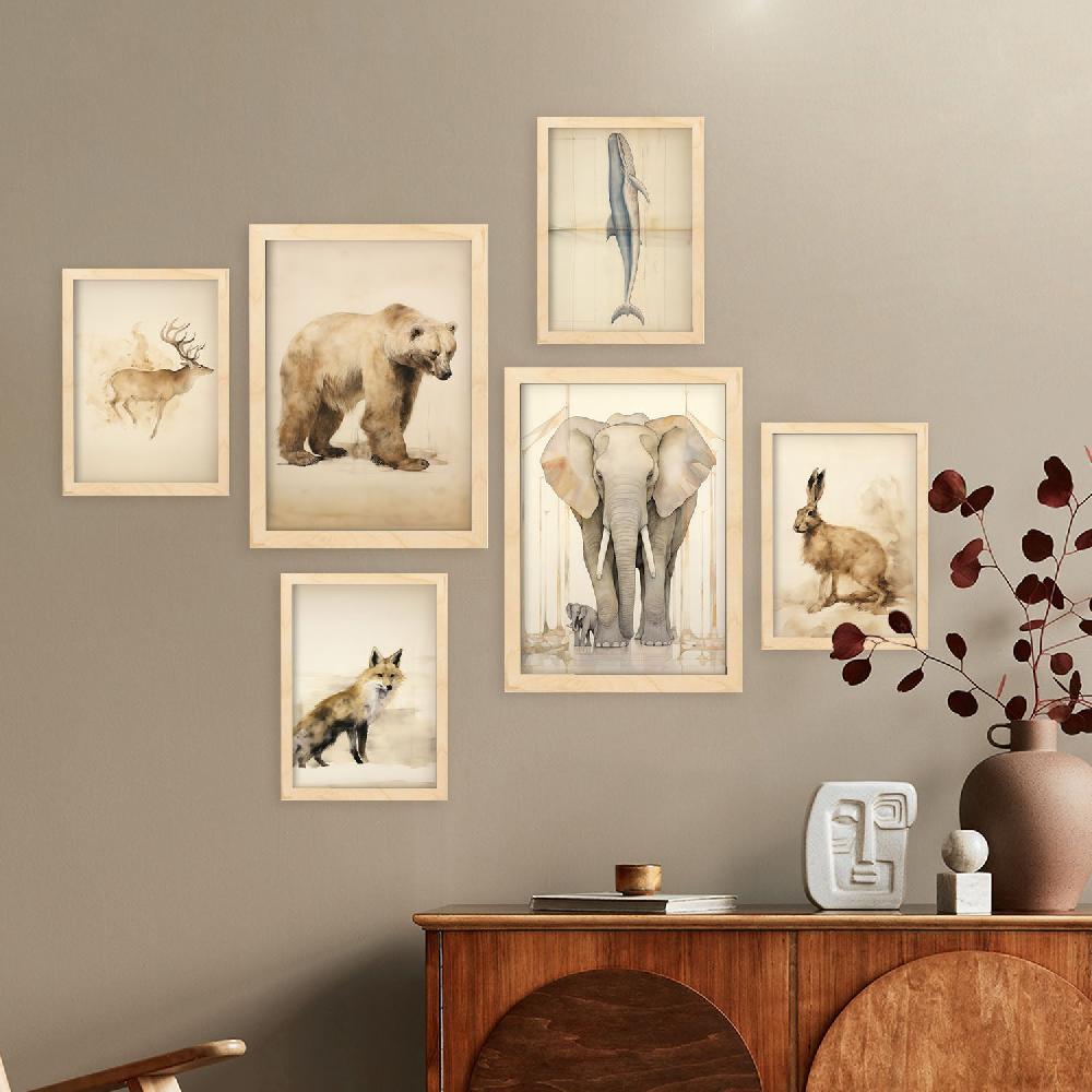 Nacnic Conjunto De 6 Láminas Vintage De Animales Nacnic